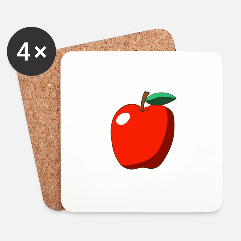 Großer roter Apfel Apfel Apfel Mela - Untersetzer (4er-Set) - Weiß