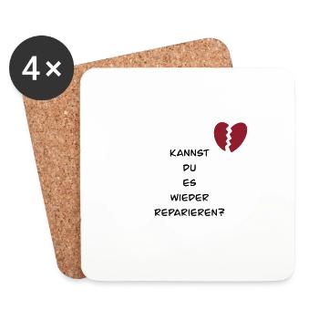 Design gebrochenes Herz, Kannst du es reparieren? - Untersetzer (4er-Set) - Weiß - Vorne