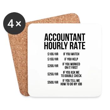 Accountant Hourly Rate Buchhalter Geschenk - Untersetzer (4er-Set) - Weiß - Vorne