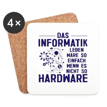 Informatik Hardware Programmierer Geschenk - Untersetzer (4er-Set) - Weiß - Vorne