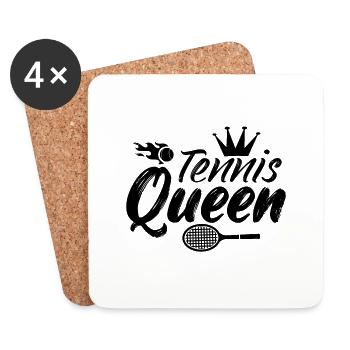 Tennis Queen | Tennis racket sport hobby gift - Coasters (set of 4) - white - Front