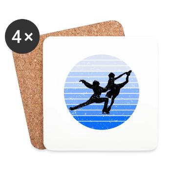 Patinage artistique patinage en couple - Dessous de verre (lot de 4) - blanc - Devant
