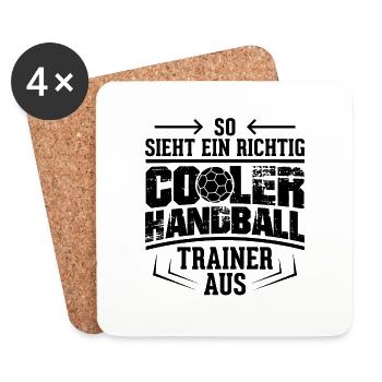 Handball Trainer Spruch Handballer Sport Geschenke - Untersetzer (4er-Set) - Weiß - Vorne