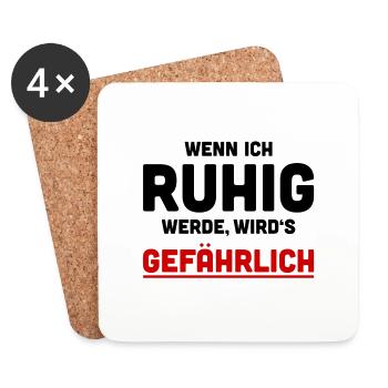 Lustige Sprüche - Lustiges Shirt - Humor - Untersetzer (4er-Set) - Weiß - Vorne