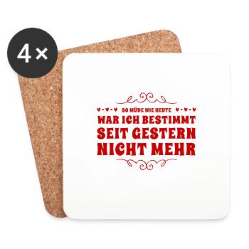 selten war ich so müde - Untersetzer (4er-Set) - Weiß - Vorne