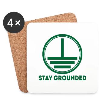 Stay Grounded Elektriker Elektroniker Geschenk - Untersetzer (4er-Set) - Weiß - Vorne