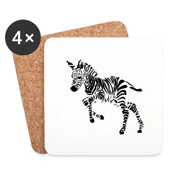 zebra - Coasters (set of 4) - white - Front