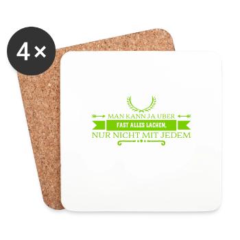 Humor hat man oder nicht - Untersetzer (4er-Set) - Weiß - Vorne