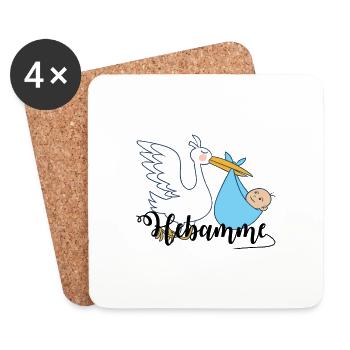Hebamme Geburtshelfer Entbindungspfleger Geschenke - Untersetzer (4er-Set) - Weiß - Vorne