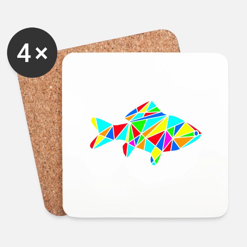 Fisch - Untersetzer (4er-Set) - Weiß
