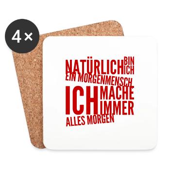 ich bin ein Morgenmensch - Untersetzer (4er-Set) - Weiß - Vorne