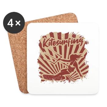 Kitesurfing - Coasters (set of 4) - white - Front