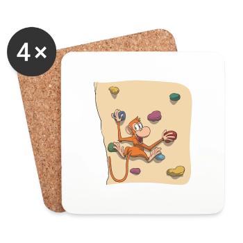 Monkey bouldering - Coasters (set of 4) - white - Front