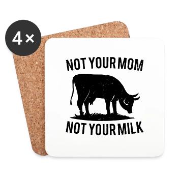 Not your maman pas your Milk Vegan cadeau - Dessous de verre (lot de 4) - blanc - Devant