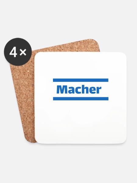 Macher - Ich bin ein Macher - Untersetzer (4er-Set) - Weiß