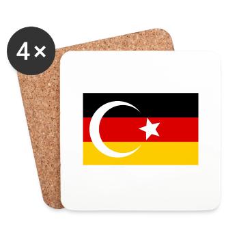 Germany Turkey flag gift idea - Coasters (set of 4) - white - Front