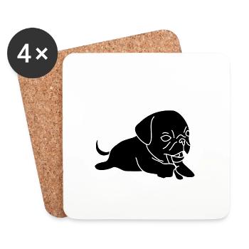 mops - Untersetzer (4er-Set) - Weiß - Vorne