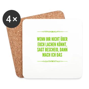 wer kann über sich selbst lachen? - Untersetzer (4er-Set) - Weiß - Vorne