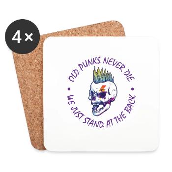 Old Punks never Die Punk Rock Punker Punks Geschen - Coasters (set of 4) - white - Front