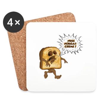 Toast als Zombie sucht Nuss Nougat Creme - Untersetzer (4er-Set) - Weiß - Vorne