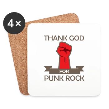 Thank God for Punk Rock Punker Anarchy Gift - Coasters (set of 4) - white - Front