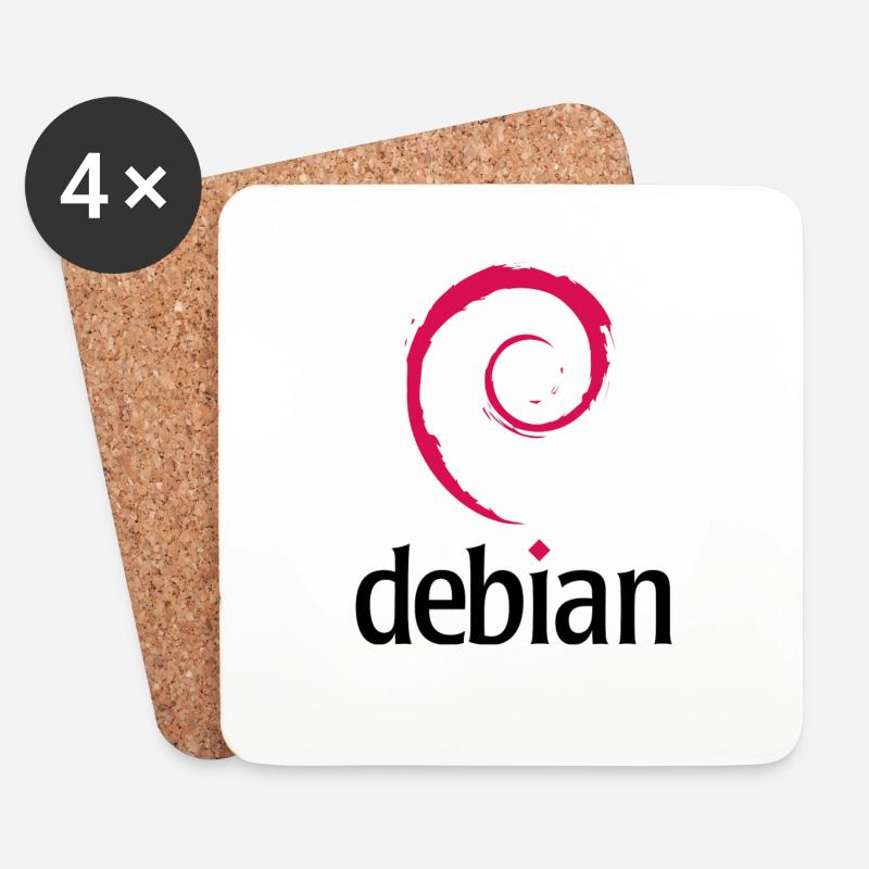 Debian - Untersetzer (4er-Set) - Weiß