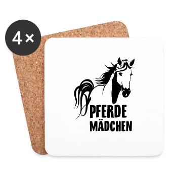Pferdemädchen | Reiten Reiterin Pferde Geschenke - Untersetzer (4er-Set) - Weiß - Vorne