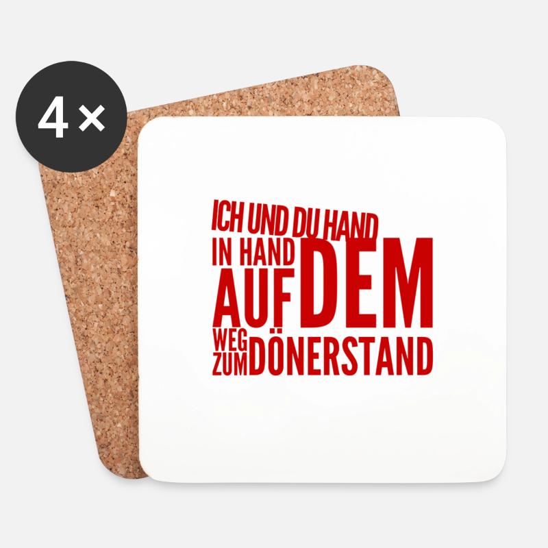 Bock auf einen Döner? - Untersetzer (4er-Set) - Weiß