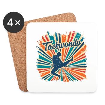 Martial arts Tae kwon do gift Taekwondo Sport - Coasters (set of 4) - white - Front