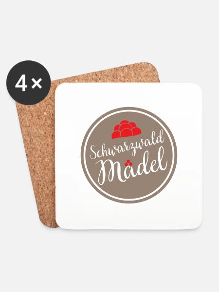 Schwarzwaldmädel Schwarzwald Bollenhut Frau - Untersetzer (4er-Set) - Weiß