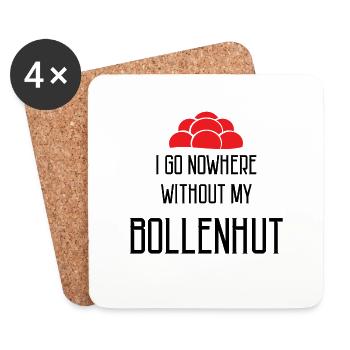I go nowhere without my Bollenhut Schwarzwald - Untersetzer (4er-Set) - Weiß - Vorne