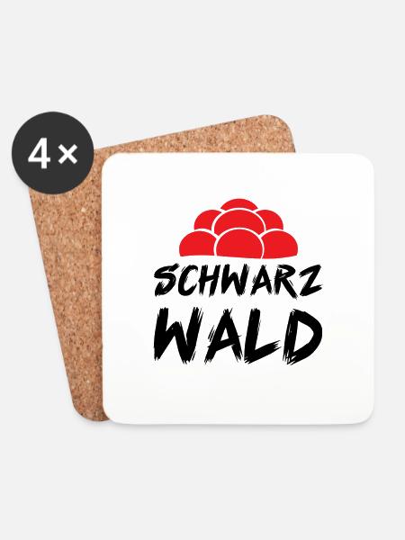 Schwarzwald Bollenhut Schwarzwälder Geschenk - Untersetzer (4er-Set) - Weiß