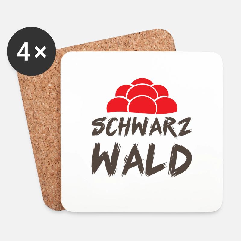 Schwarzwald Bollenhut Schwarzwälder Geschenk - Untersetzer (4er-Set) - Weiß