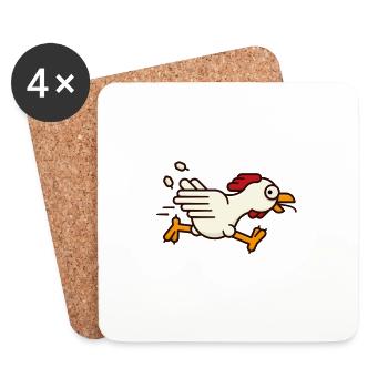 Chicken on the run - Coasters (set of 4) - white - Front
