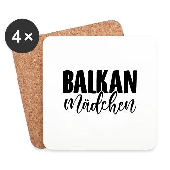 Filles des Balkans | Albanie Kosovo Roumanie cadeau - Dessous de verre (lot de 4) - blanc - Devant