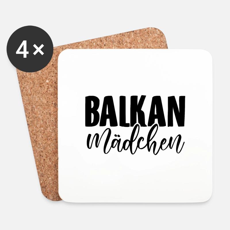 Balkan Mädchen | Albanien Kosovo Rumänien Geschenk - Untersetzer (4er-Set) - Weiß