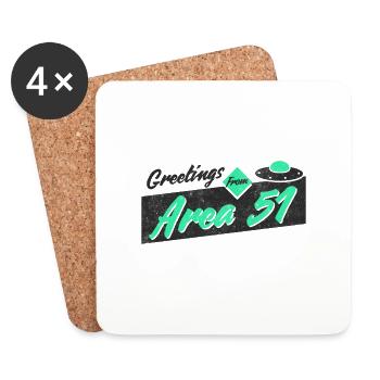 Greetings From Area 51 - Coasters (set of 4) - white - Front