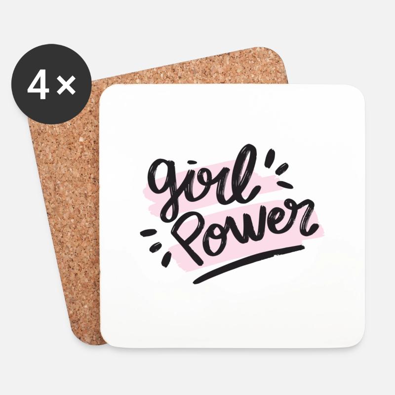 Grl Pwr - Untersetzer (4er-Set) - Weiß