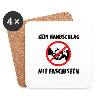 Anti Nazi Spruch - Untersetzer (4er-Set) - Weiß - Vorne