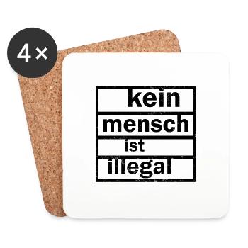 Anti Nazi Spruch - Untersetzer (4er-Set) - Weiß - Vorne