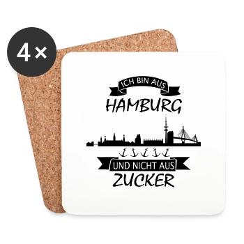 Je viens de Hambourg et pas du Hamburger au sucre - Dessous de verre (lot de 4) - blanc - Devant