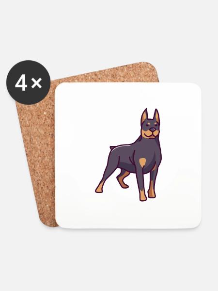 Doberman Pinscher - Untersetzer (4er-Set) - Weiß