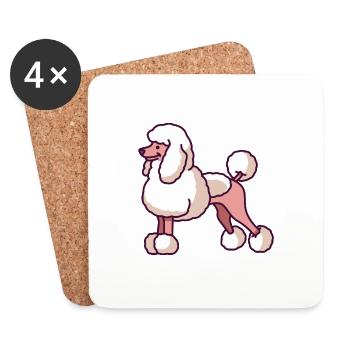 poodle - Coasters (set of 4) - white - Front