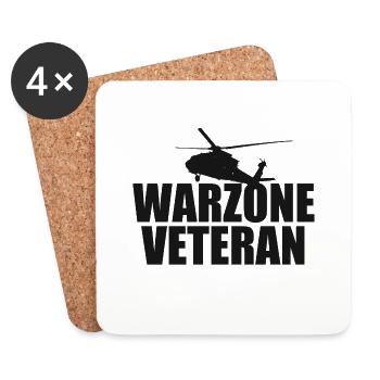 Vétéran de la zone de guerre - Dessous de verre (lot de 4) - blanc - Devant