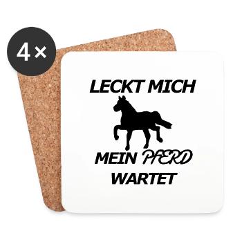 Leckt Mich Mein Pferd Wartet - Untersetzer (4er-Set) - Weiß - Vorne