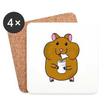 Klopapier Hamstern Toilettenpapier Hamsterkauf - Untersetzer (4er-Set) - Weiß - Vorne