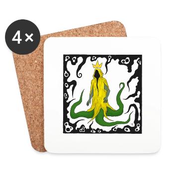 roi dans le carré jaune - Dessous de verre (lot de 4) - blanc - Devant