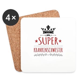 Krankenschwester - Untersetzer (4er-Set) - Weiß - Vorne
