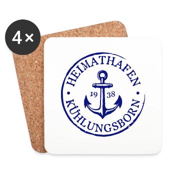 Heimathafen Kühlungsborn 1938 Andenken Geschenk - Untersetzer (4er-Set) - Weiß - Vorne