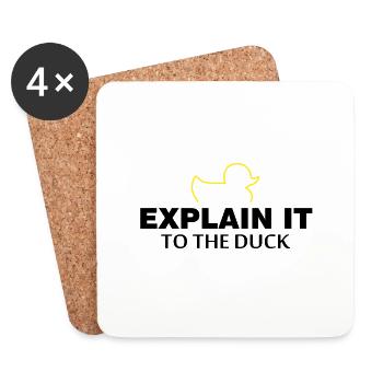 Explain it to the duck Nerd Programmierer Geschenk - Untersetzer (4er-Set) - Weiß - Vorne